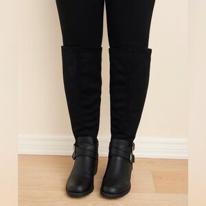 Brash Black Knee-High Riding Boots – Women’s 9